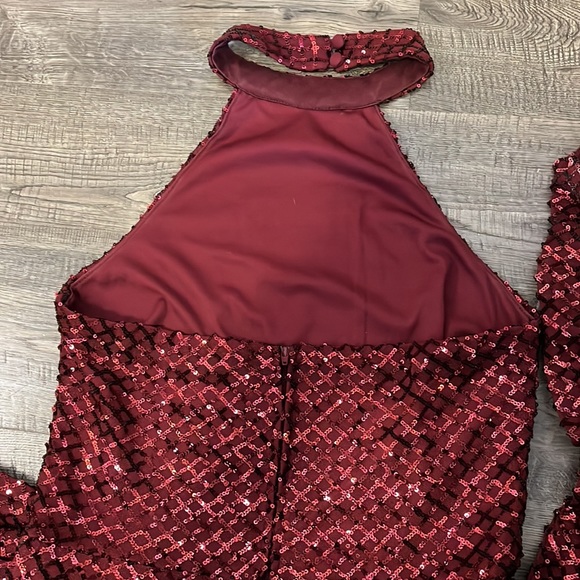 Mauve Sparkle Sequin halter jumpsuit Size 12 - Picture 4 of 6